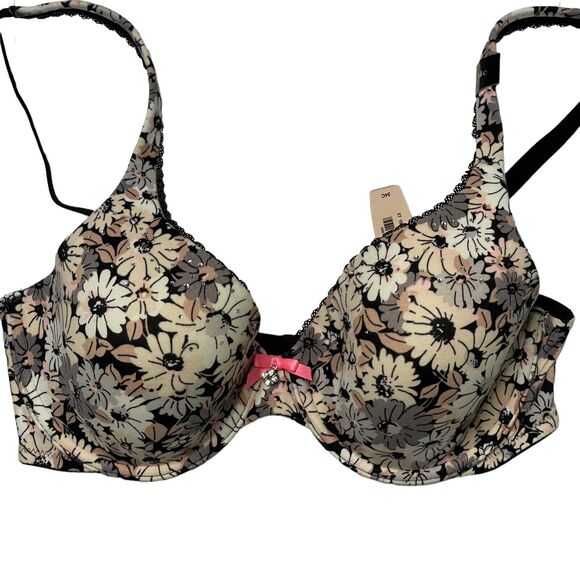 Victoria's Secret Body By Victoria Lined Perfect Coverage Floral Rhinestone Bra - Picture 13 of 13
